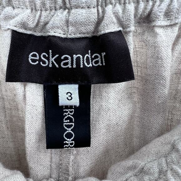 Eskandar Beige 100% Linen Lagenlook Pull On Wide Leg Trouser Pants Size 3 - Picture 5 of 8
